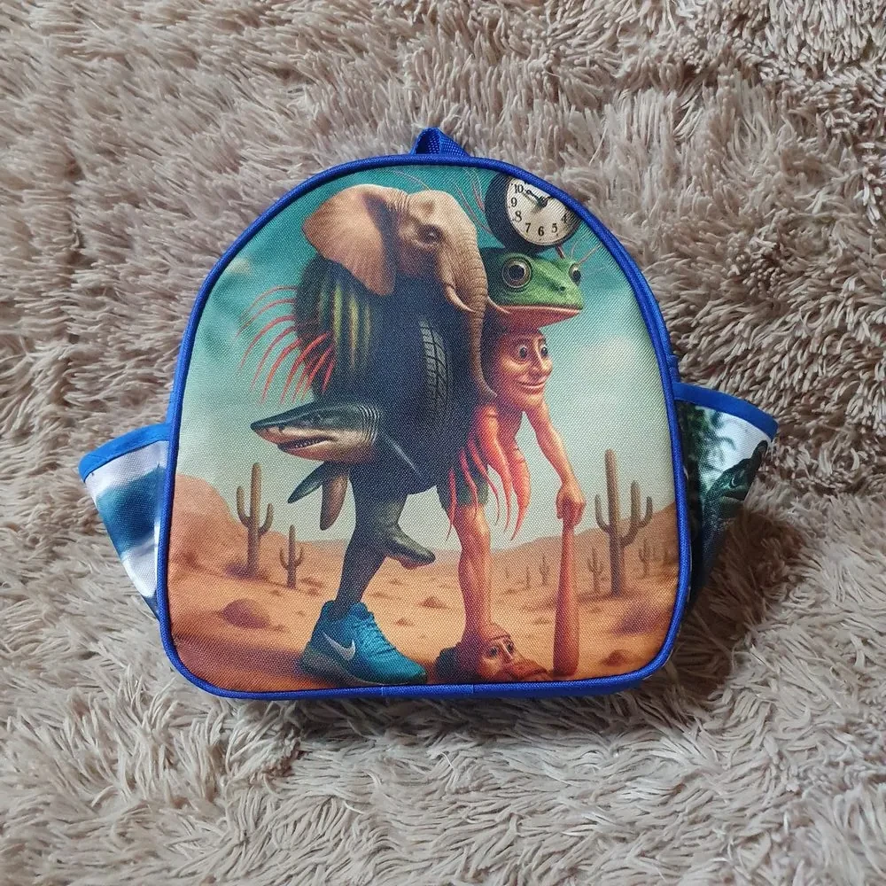 Mochila y cartuchera pequeña con bolsillos laterales — KAYKO