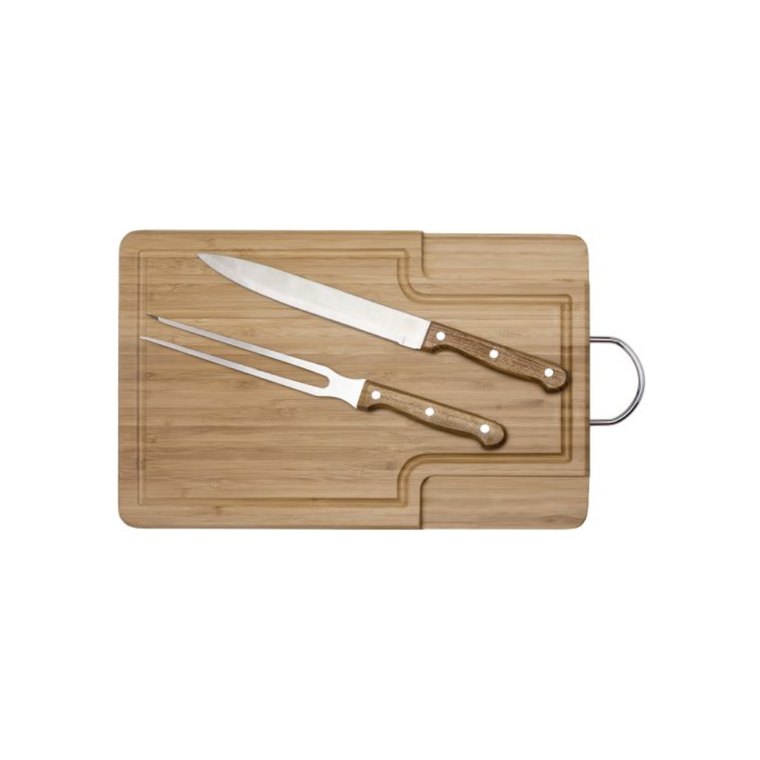 Tabla Madera C/cuchillo y Tenedor Asador — KAYKO
