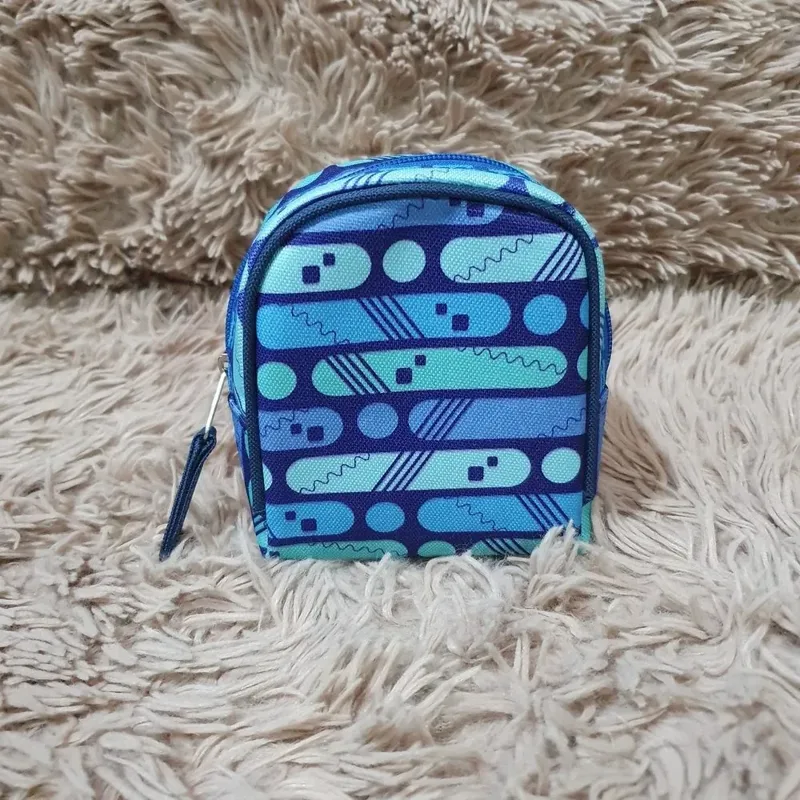 Monedero mini mochila 2, rayas azules
