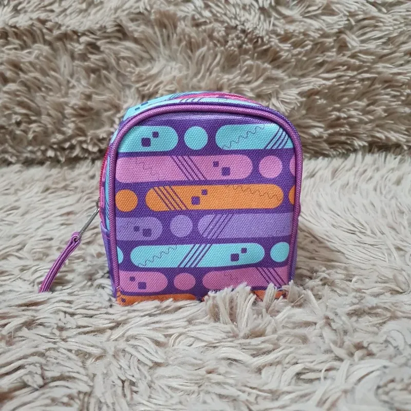 Monedero mini mochila 2, rayas violetas